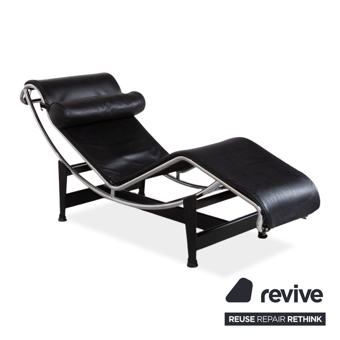 Cassina Le Corbusier LC 4 Leather Lounger Black Bauhaus