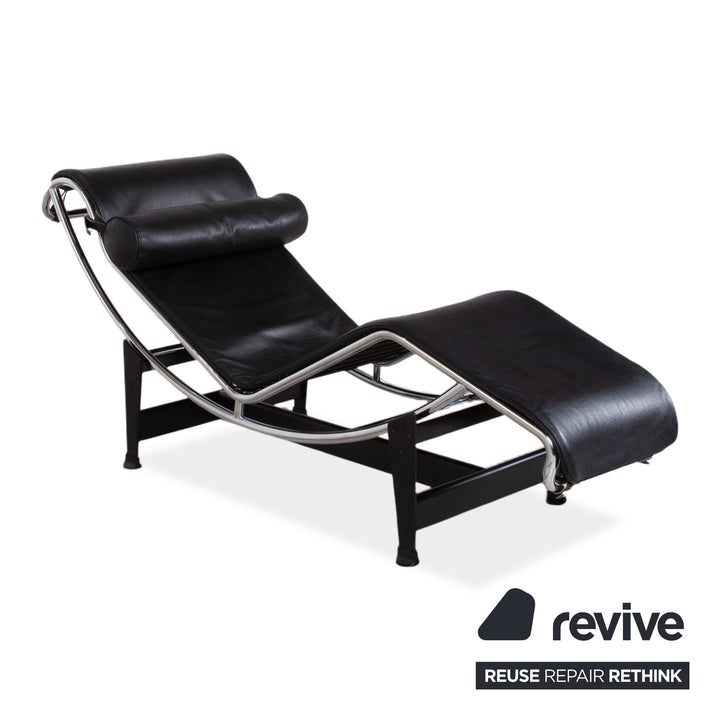 Cassina Le Corbusier LC 4 Leather Lounger Black Bauhaus