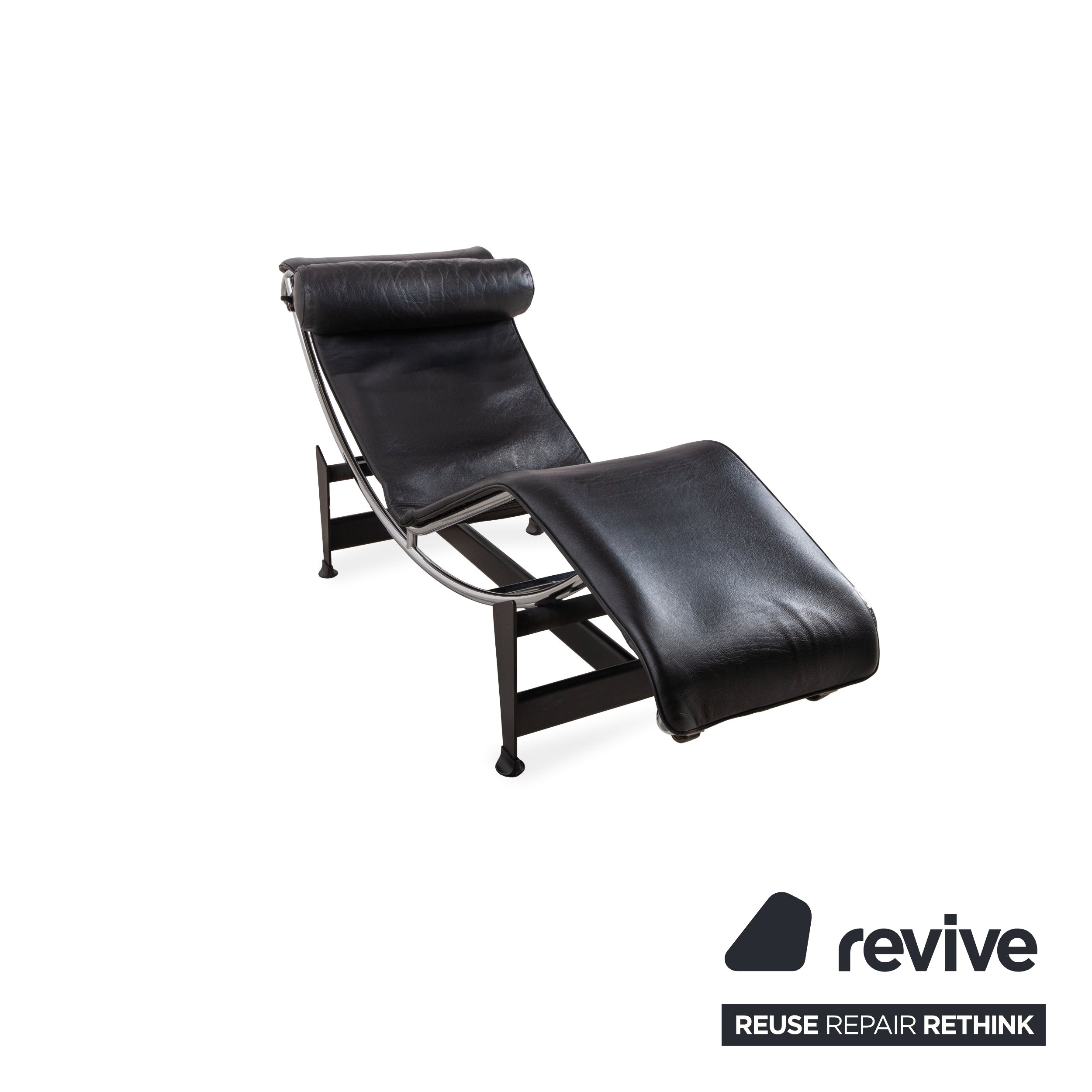 Cassina Le Corbusier LC 4 Leather Lounger Black Bauhaus