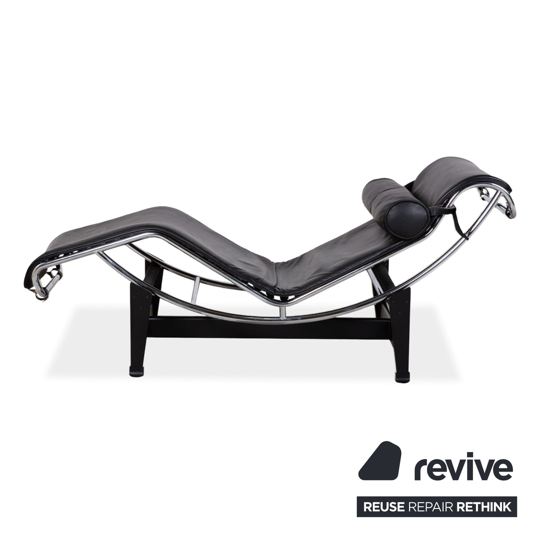 Cassina Le Corbusier LC 4 Leather Lounger Black Bauhaus