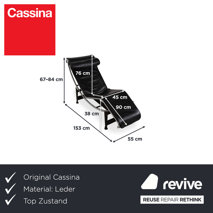 Cassina Le Corbusier LC 4 Leder Liege Schwarz Bauhaus manuelle Funktion