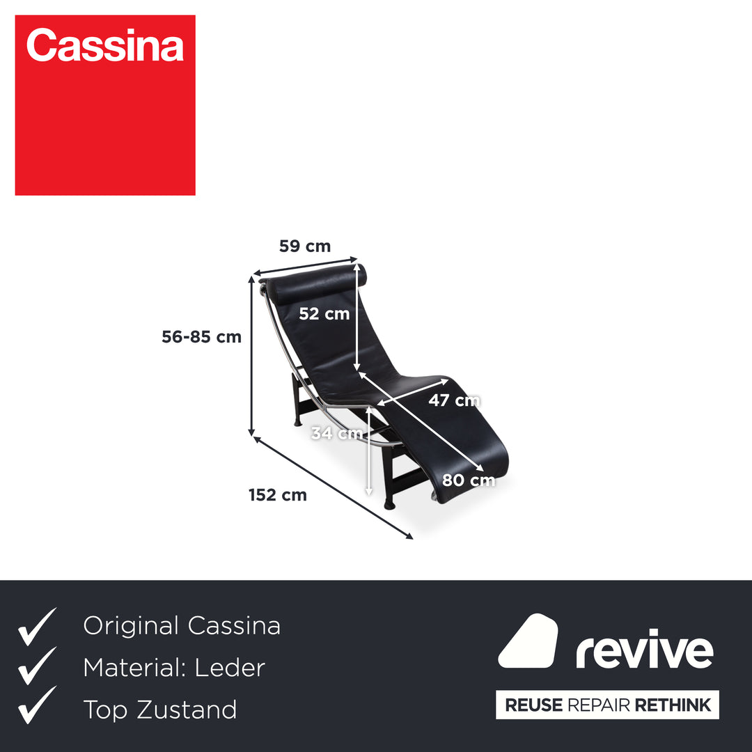 Cassina Le Corbusier LC 4 Leder Liege Schwarz Bauhaus