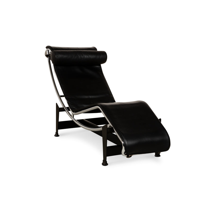 Cassina Le Corbusier LC 4 Chaise Longue en Cuir Noir Bauhaus