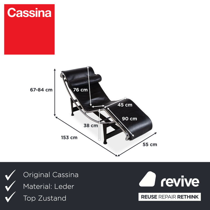 Cassina Le Corbusier LC 4 Leather Lounger Black Bauhaus
