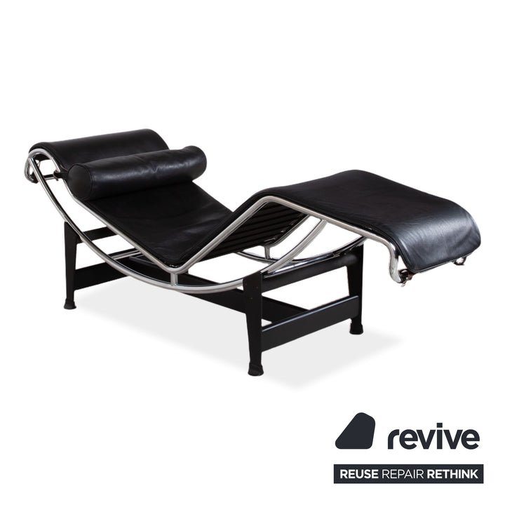 Cassina Le Corbusier LC 4 Leather Lounger Black Bauhaus