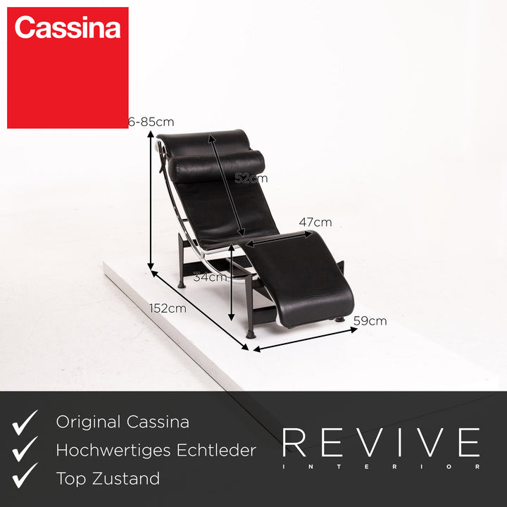 Cassina Le Corbusier LC 4 leather lounger black function relaxation function