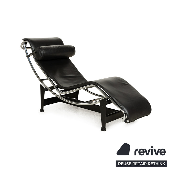 Cassina Le Corbusier LC 4 Leather Lounger Black Relaxation Function Bauhaus