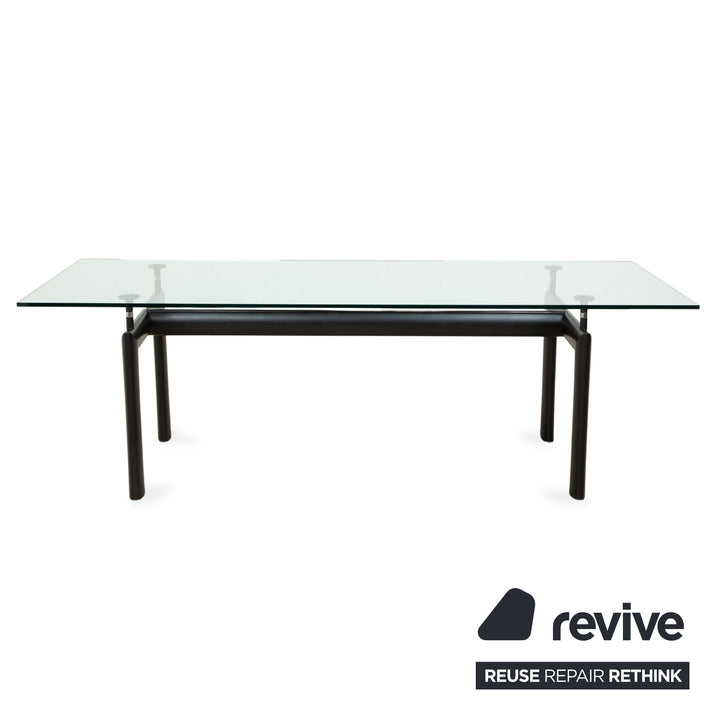 Table de salle à manger en verre Cassina Le Corbusier LC 6, noir, style Bauhaus