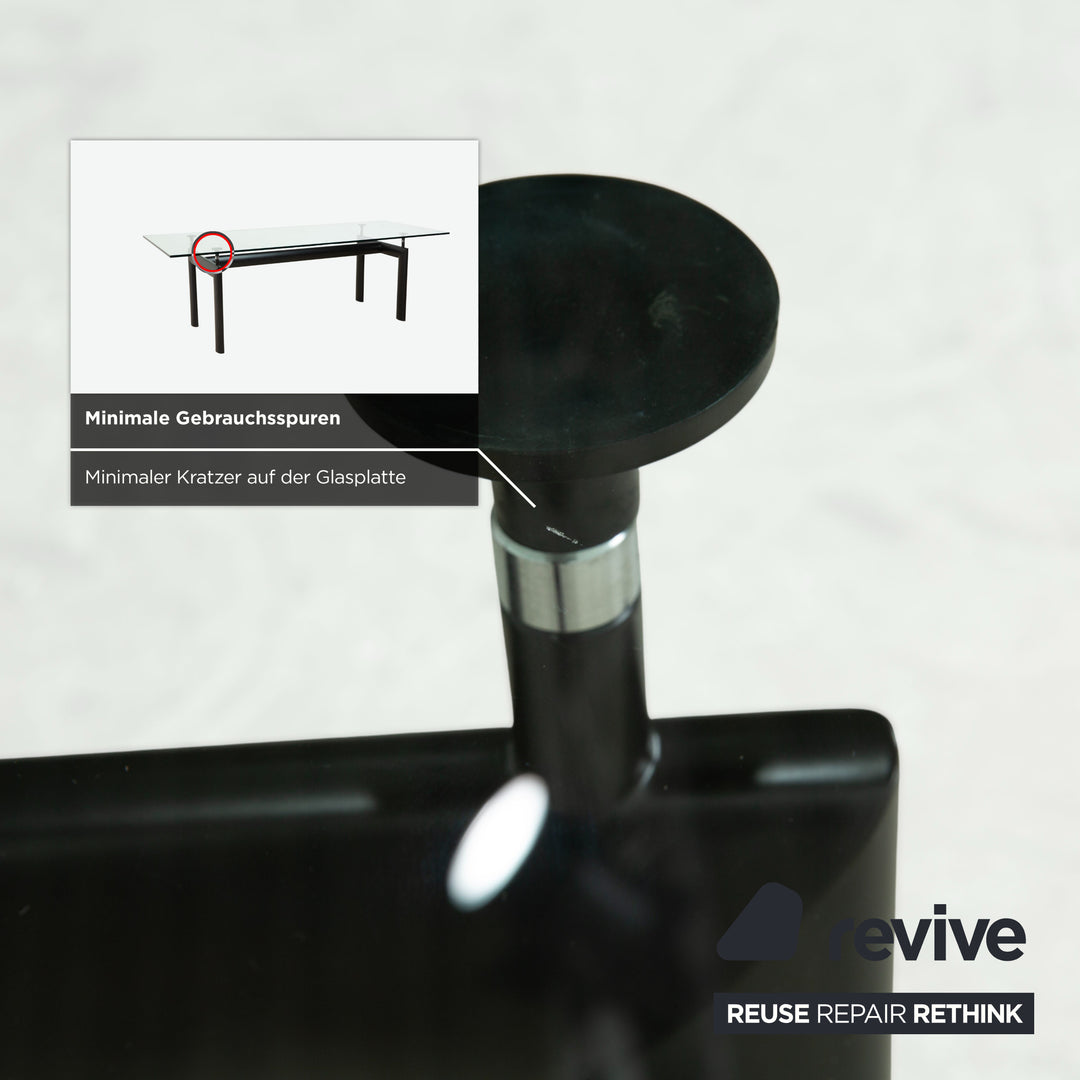 Table de salle à manger en verre Cassina Le Corbusier LC 6, noir, style Bauhaus