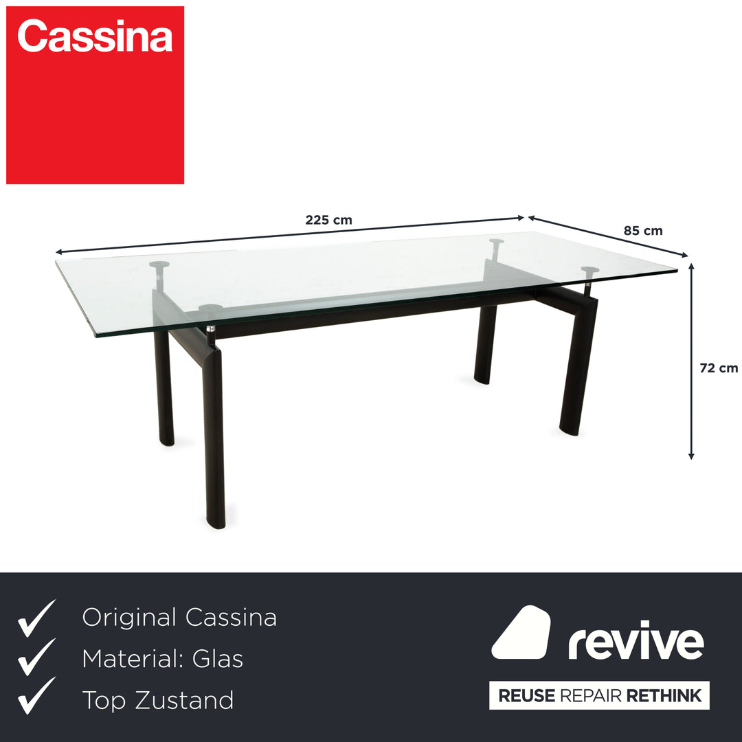 Table de salle à manger en verre Cassina Le Corbusier LC 6, noir, style Bauhaus