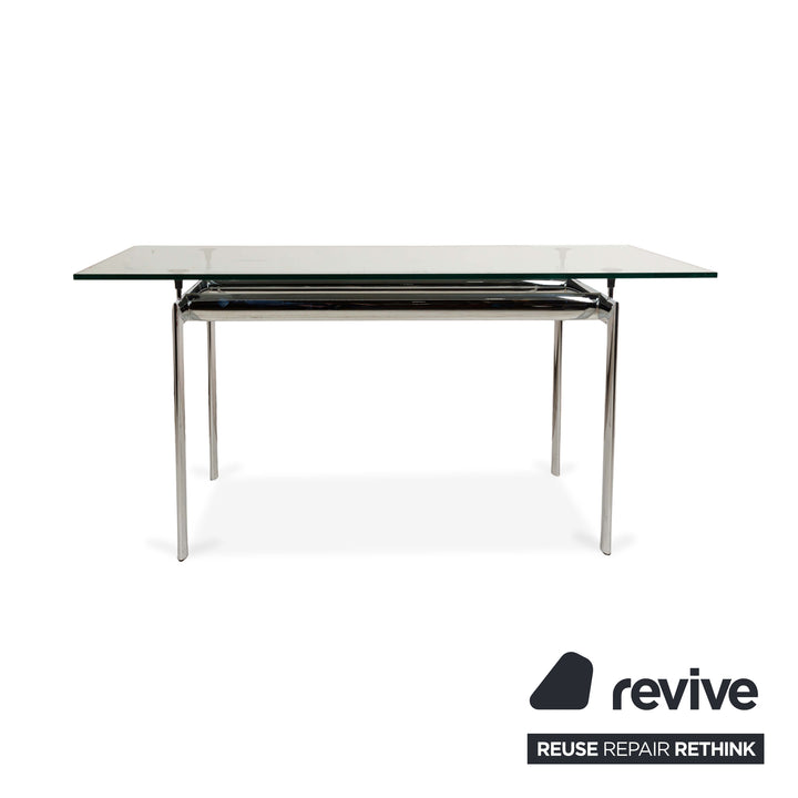 Cassina Le Corbusier LC 6 Glas Esstisch Silber 160 x 80 cm