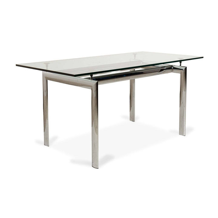 Cassina Le Corbusier LC 6 Glas Esstisch Silber 160 x 80 cm