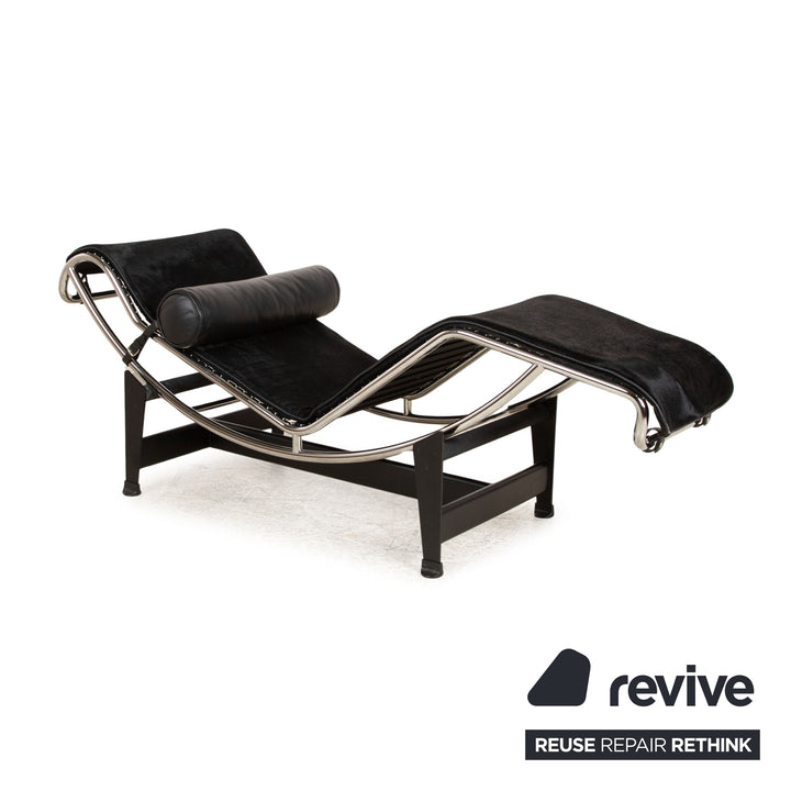 Cassina Le Corbusier LC4 Fur Lounger Black Bauhaus