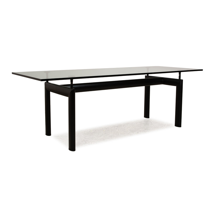 Cassina Le Corbusier LC6 table à manger en verre noir Bauhaus 225 x 85 x 75 cm