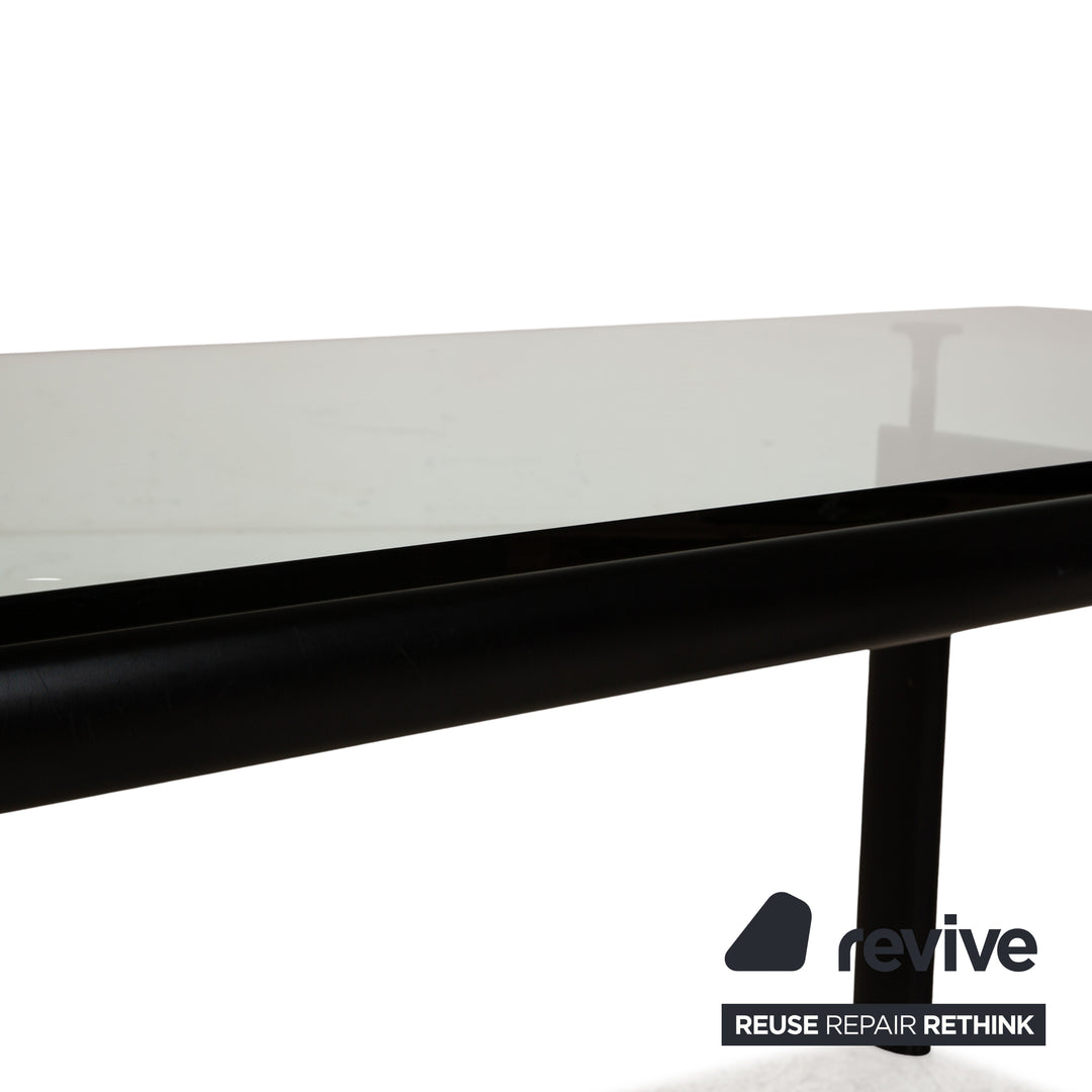 Cassina Le Corbusier LC6 table à manger en verre noir Bauhaus 225 x 85 x 75 cm