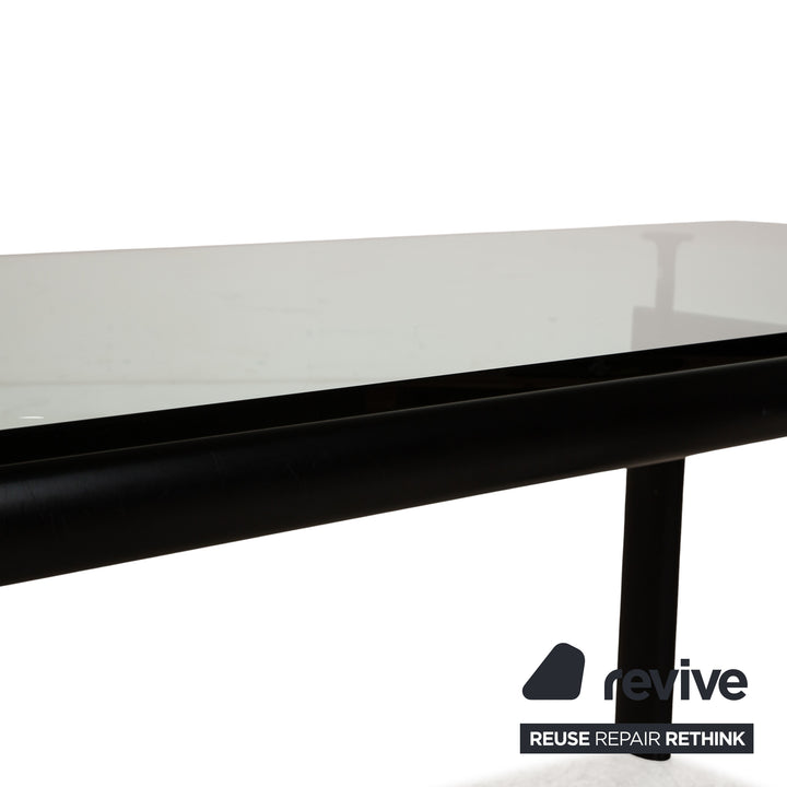 Cassina Le Corbusier LC6 table à manger en verre noir Bauhaus 225 x 85 x 75 cm