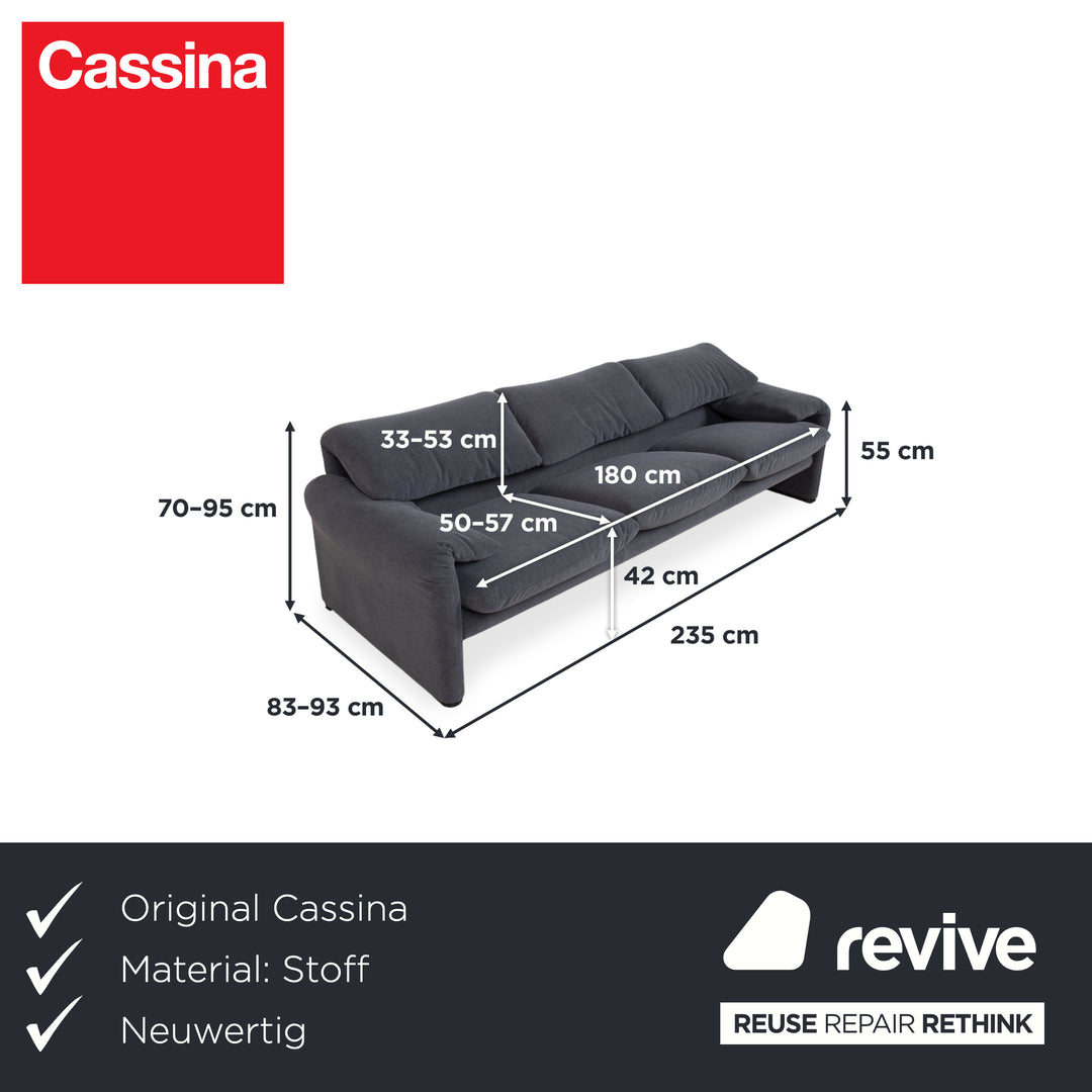 Cassina Maralunga Dreisitzer Stoff Sofa Couch manuelle Funktion Neubezug GLORIA 448