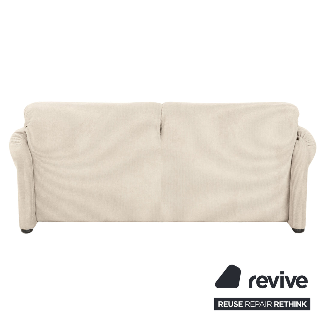Cassina Maralunga Feincord Cord Zweisitzer Beige Creme Sofa Couch Neubezug manuelle Funktion