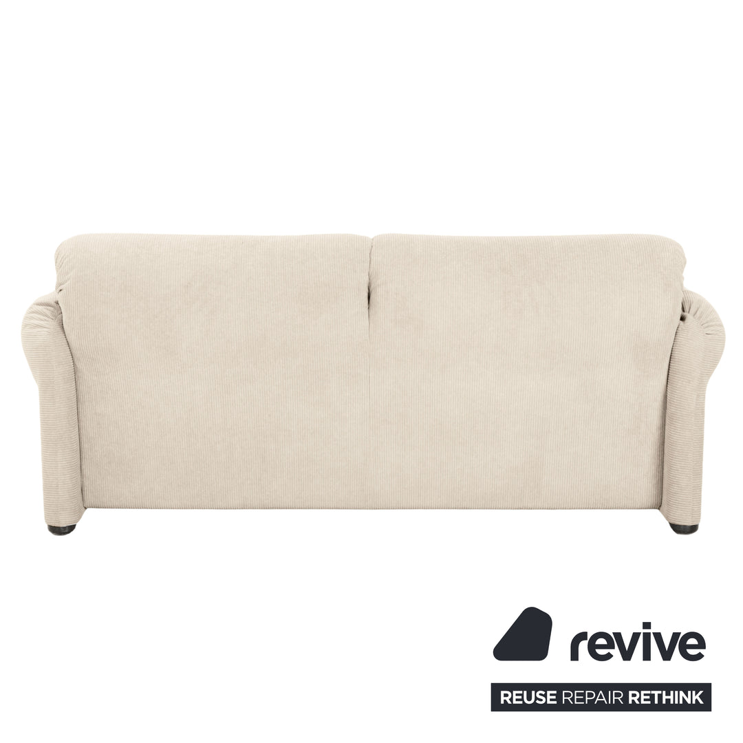 Cassina Maralunga Feincord Cord Zweisitzer Beige Creme Sofa Couch Neubezug manuelle Funktion