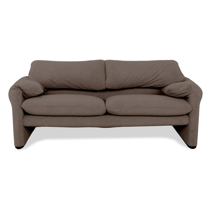 Cassina Maralunga Feincord Cord Zweisitzer Braun Grau Espresso Sofa Couch Neubezug manuelle Funktion