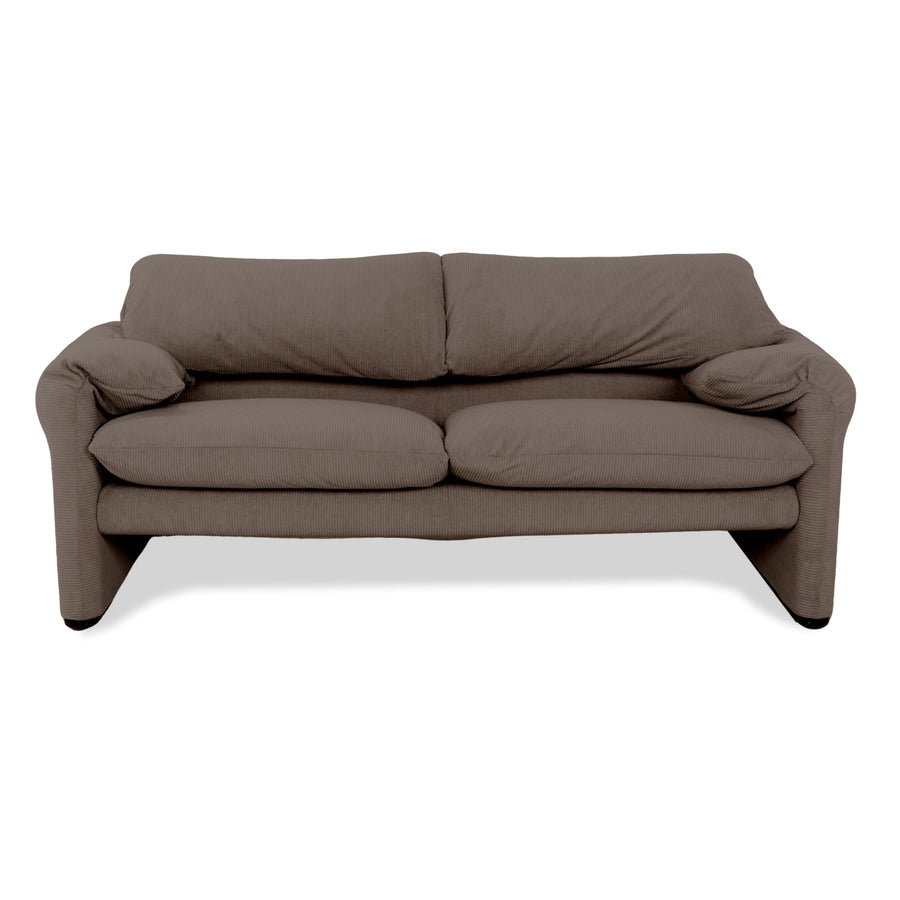 Cassina Maralunga Feincord Cord Zweisitzer Braun Grau Espresso Sofa Couch Neubezug manuelle Funktion