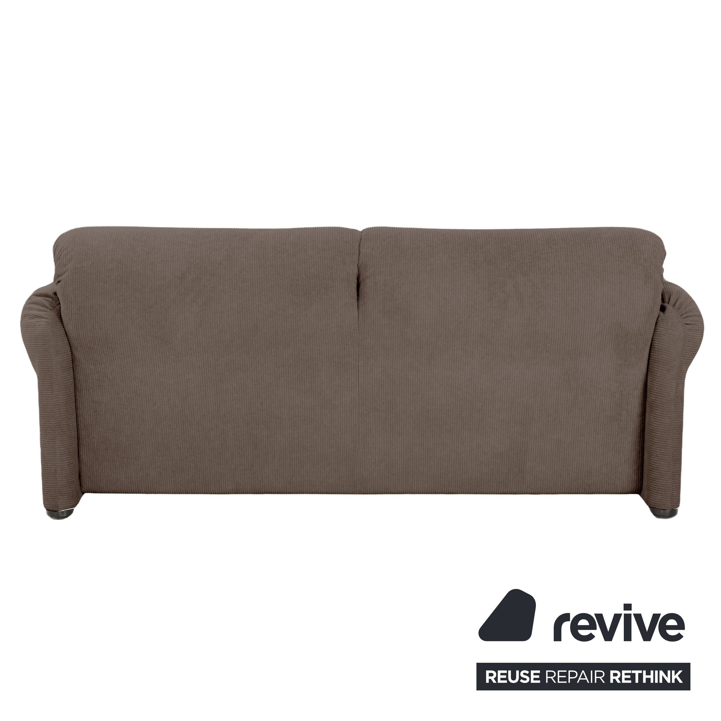 Cassina Maralunga Fine Corduroy Two-Seater Brown Gray Espresso Sofa Couch Reupholstered Manual Function