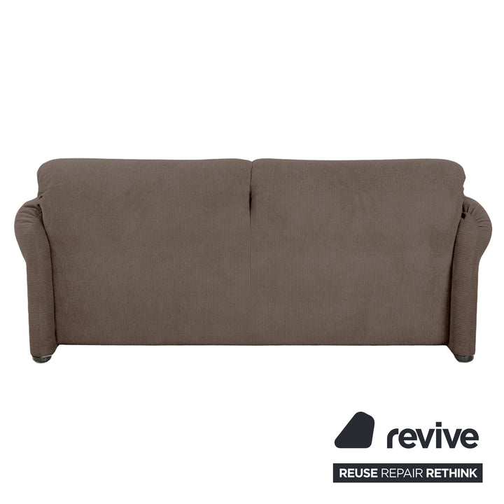 Cassina Maralunga Fine Corduroy Two-Seater Brown Gray Espresso Sofa Couch Reupholstered Manual Function