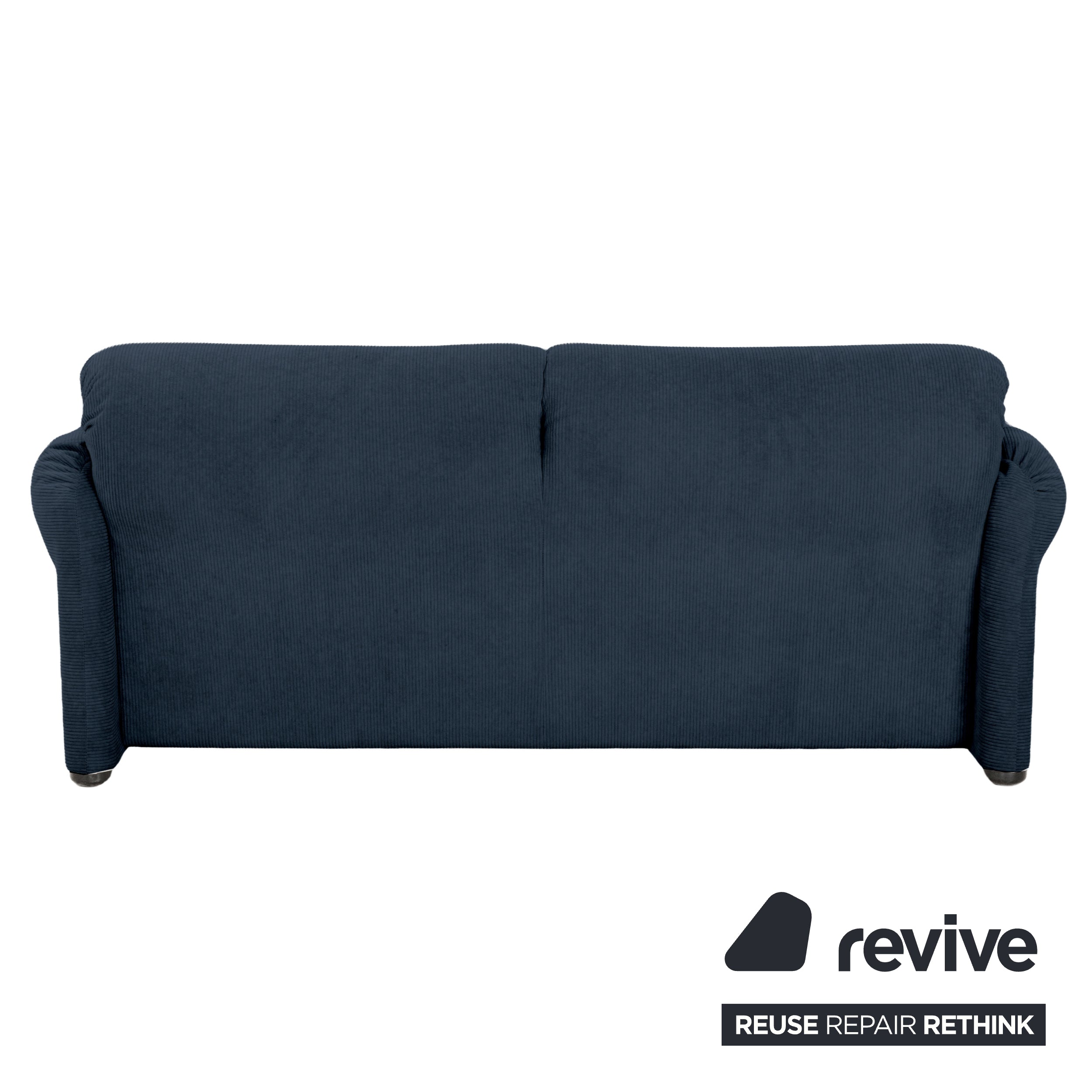 Cassina Maralunga Fine Corduroy Two-Seater Dark Blue Petrol Sofa Couch New Upholstery Manual Function