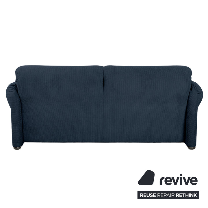 Cassina Maralunga Feincord Cord Zweisitzer Dunkelblau Petrol Sofa Couch Neubezug manuelle Funktion