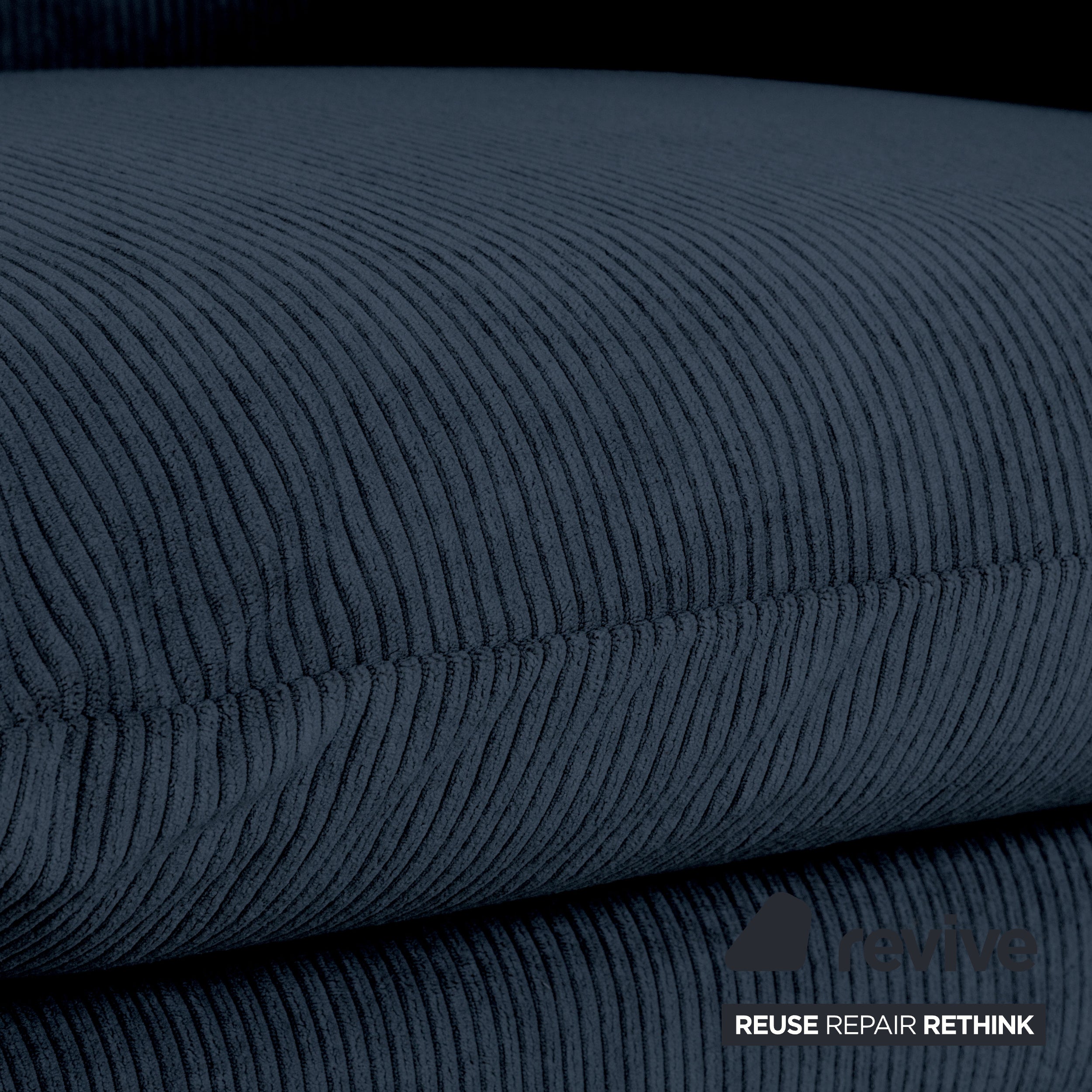 Cassina Maralunga Fine Corduroy Two-Seater Dark Blue Petrol Sofa Couch New Upholstery Manual Function
