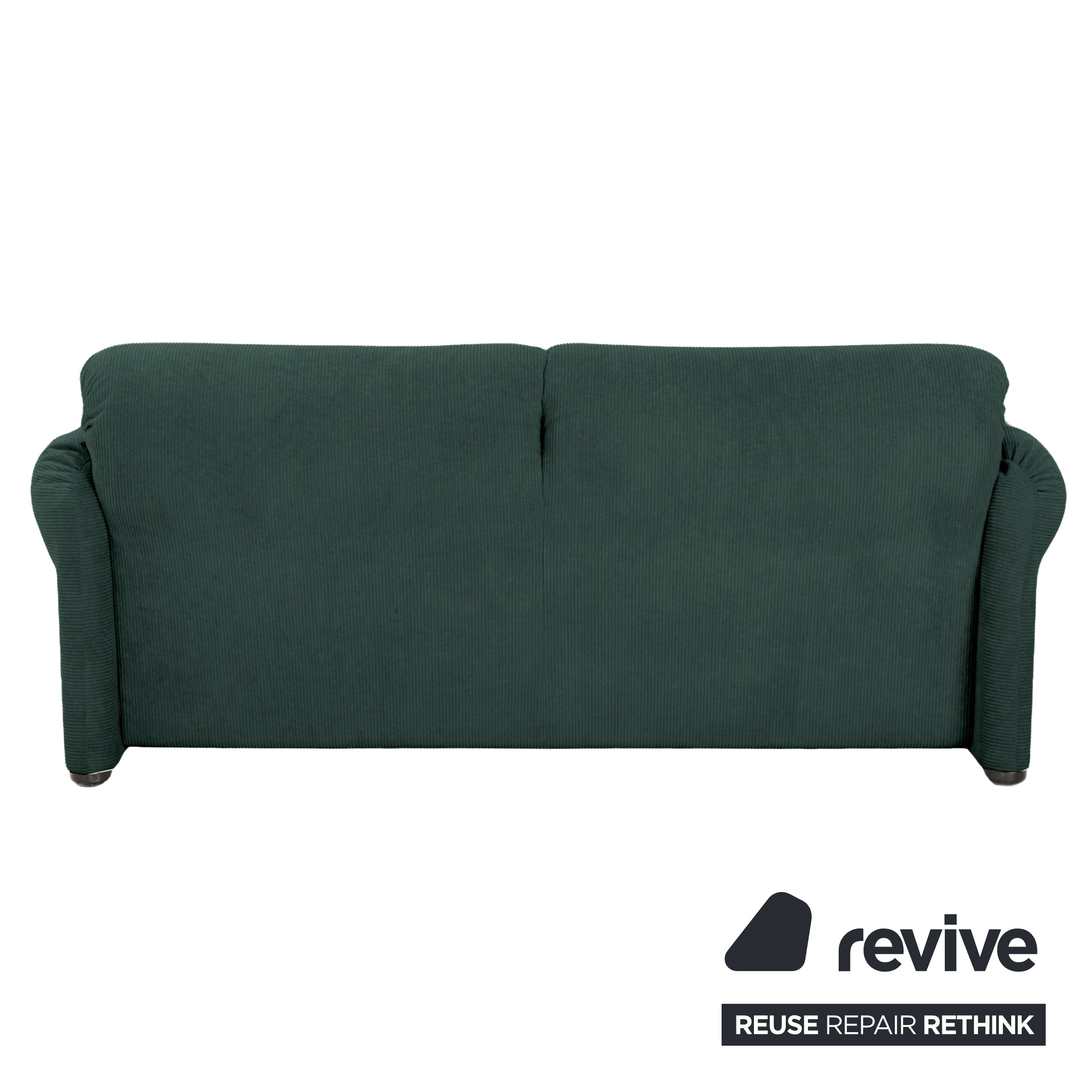 Cassina Maralunga Fine Cord Two-Seater Dark Green Sofa Couch New Upholstery Manual Function