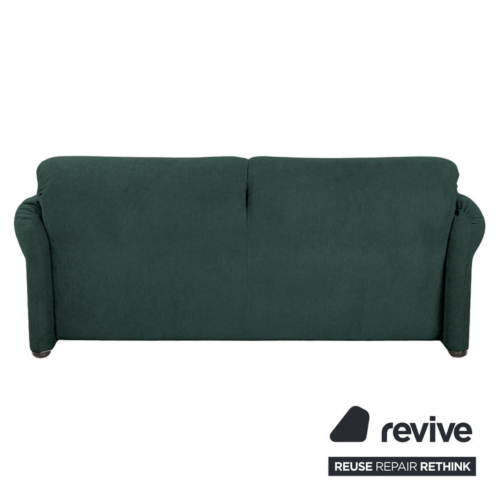 Cassina Maralunga Fine Cord Two-Seater Dark Green Sofa Couch New Upholstery Manual Function