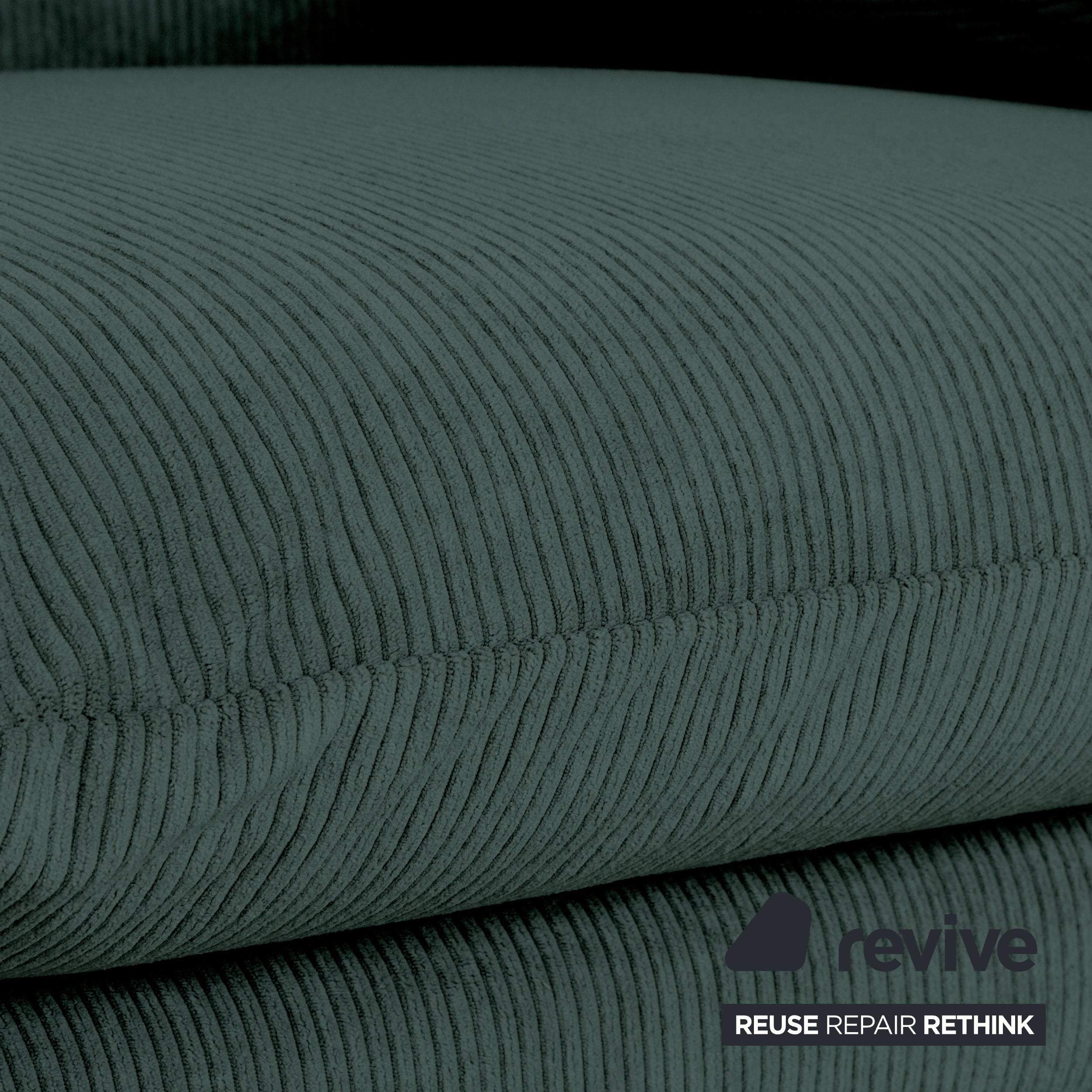 Cassina Maralunga Fine Cord Two-Seater Dark Green Sofa Couch New Upholstery Manual Function