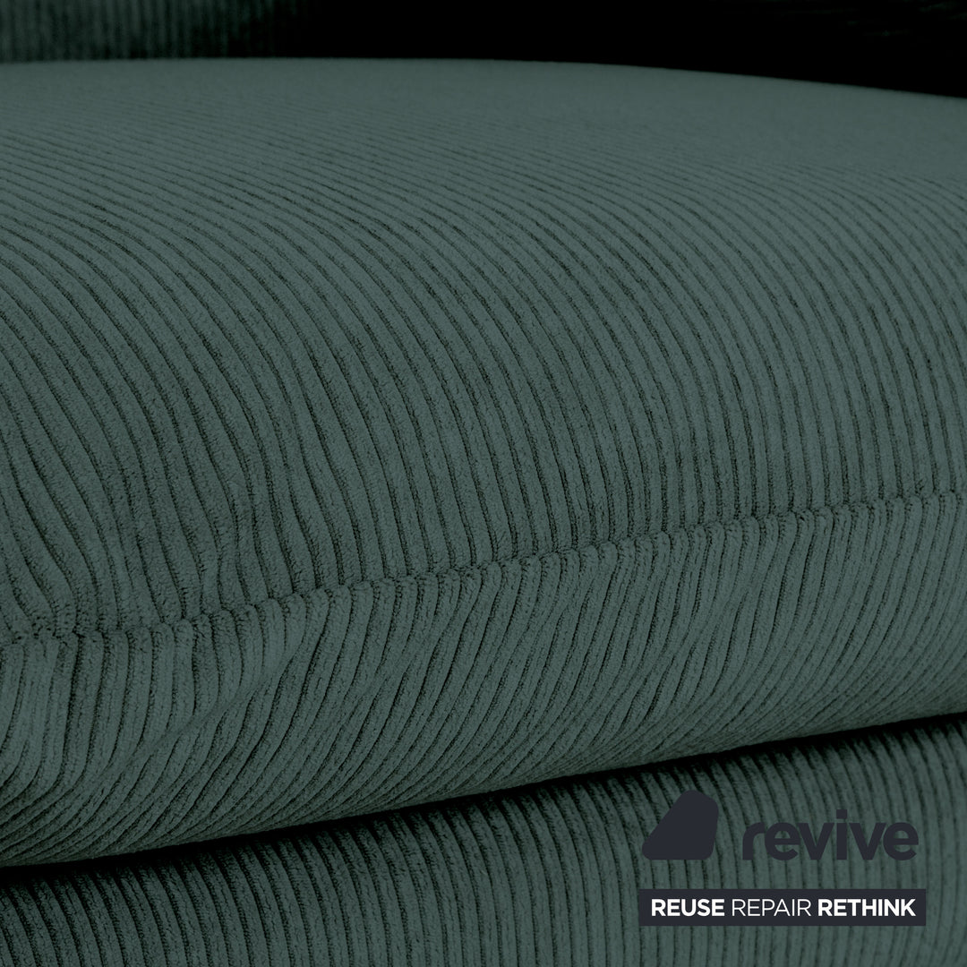 Cassina Maralunga Fine Cord Two-Seater Dark Green Sofa Couch New Upholstery Manual Function