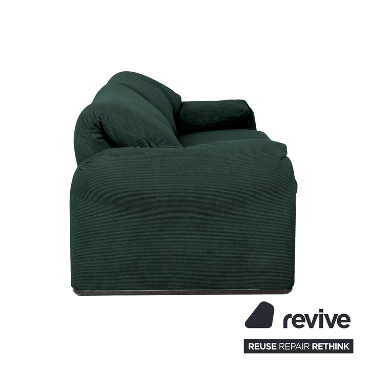 Cassina Maralunga Feincord Cord Zweisitzer Dunkelgrün Grün Sofa Couch Neubezug manuelle Funktion