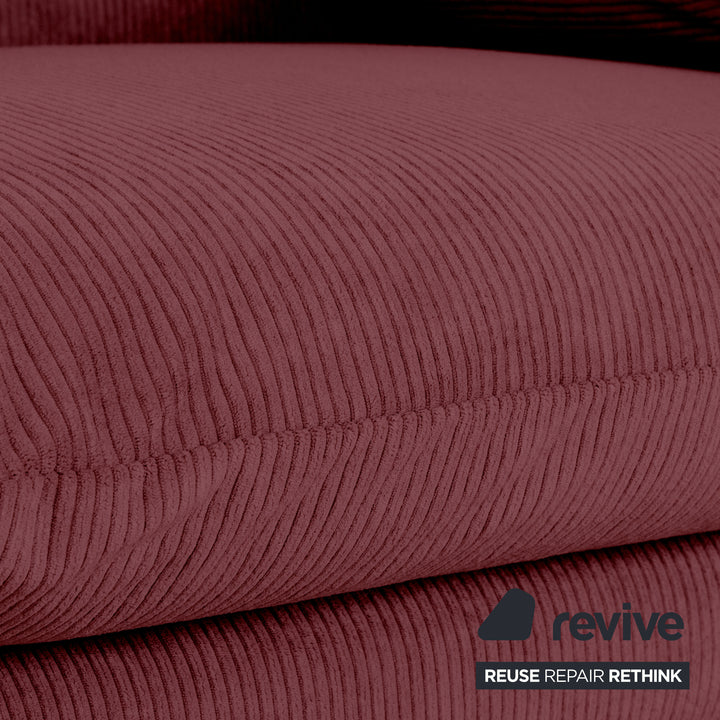 Cassina Maralunga Fine Corduroy Two-Seater Dark Red Burgundy Sofa Couch Newly Upholstered Manual Function