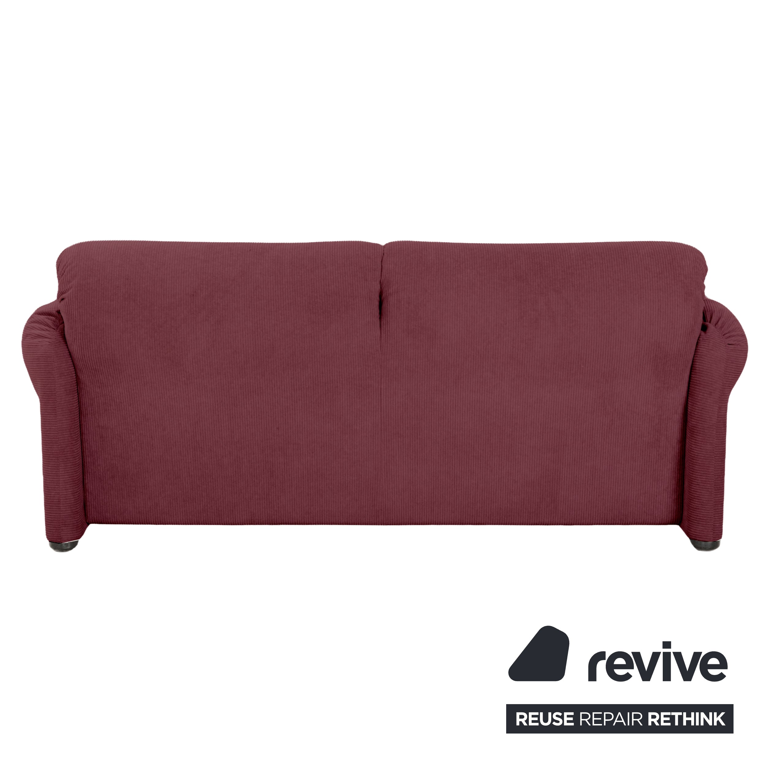 Cassina Maralunga Fine Corduroy Two-Seater Dark Red Burgundy Sofa Couch Newly Upholstered Manual Function