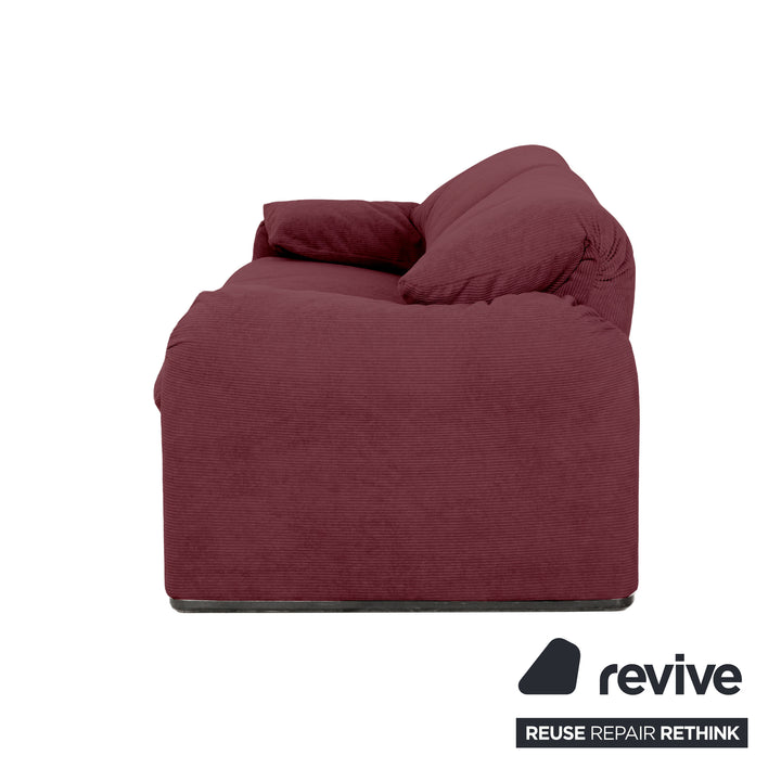 Cassina Maralunga Feincord Cord Zweisitzer Dunkelrot Burgunder Sofa Couch Neubezug manuelle Funktion