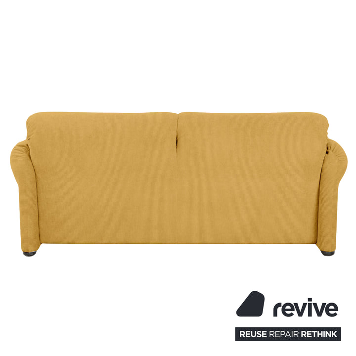 Cassina Maralunga Feincord Cord Zweisitzer Gelb Senf Espresso Sofa Couch Neubezug manuelle Funktion