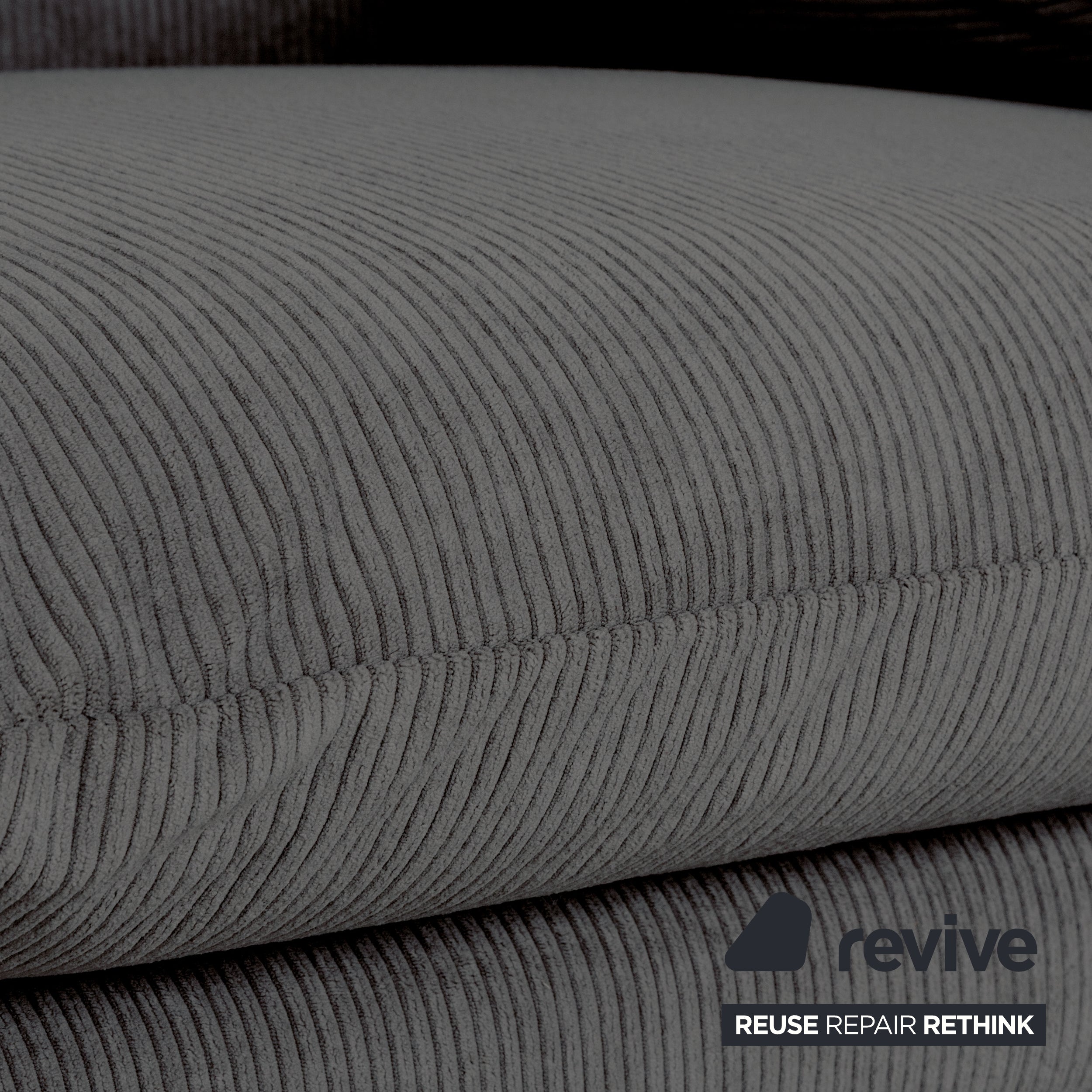 Cassina Maralunga Fine Corduroy Two-Seater Grey Sofa Couch Reupholstered Manual Function