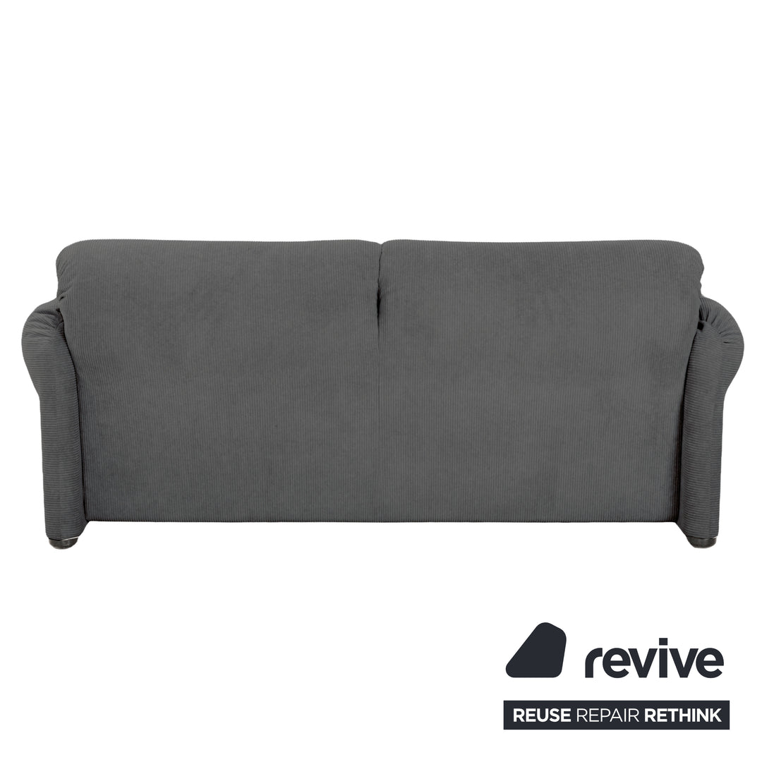Cassina Maralunga Feincord Cord Zweisitzer Grau Sofa Couch Neubezug manuelle Funktion