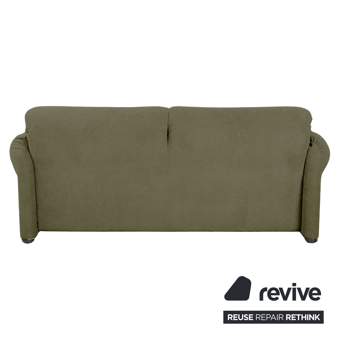 Cassina Maralunga Feincord Cord Zweisitzer Grün Olivgrün Sofa Couch Neubezug manuelle Funktion