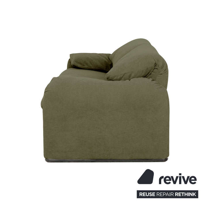 Cassina Maralunga Feincord Cord Zweisitzer Grün Olivgrün Sofa Couch Neubezug manuelle Funktion