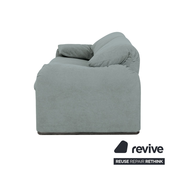 Cassina Maralunga Feincord Cord Zweisitzer Hellblau Grau Sofa Couch Neubezug manuelle Funktion