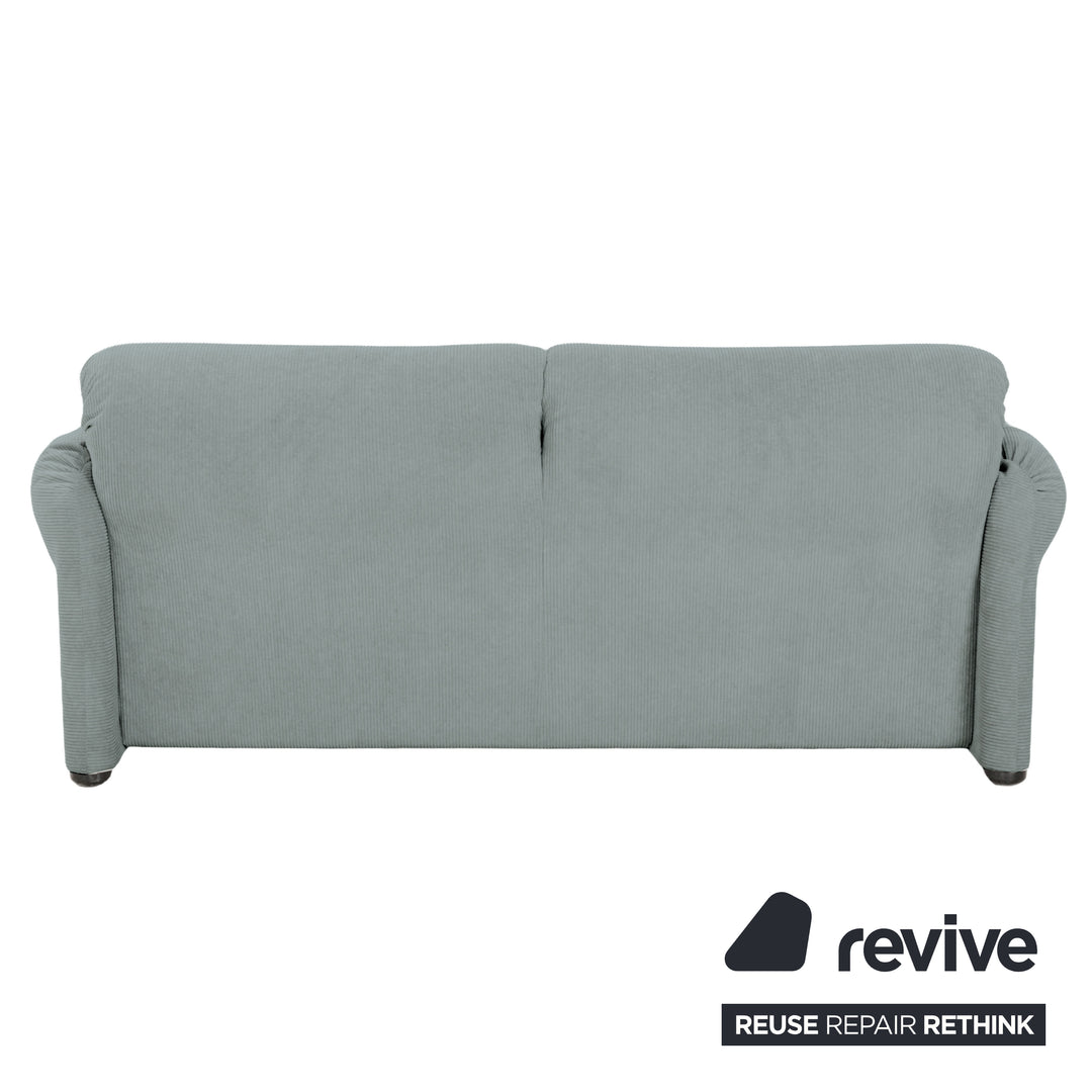 Cassina Maralunga Feincord Cord Zweisitzer Hellblau Grau Sofa Couch Neubezug manuelle Funktion
