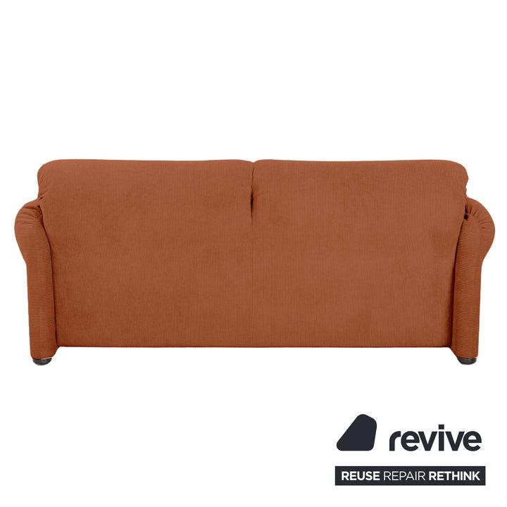Cassina Maralunga Feincord Cord Zweisitzer Orange Braun Rost Sofa Couch Neubezug manuelle Funktion