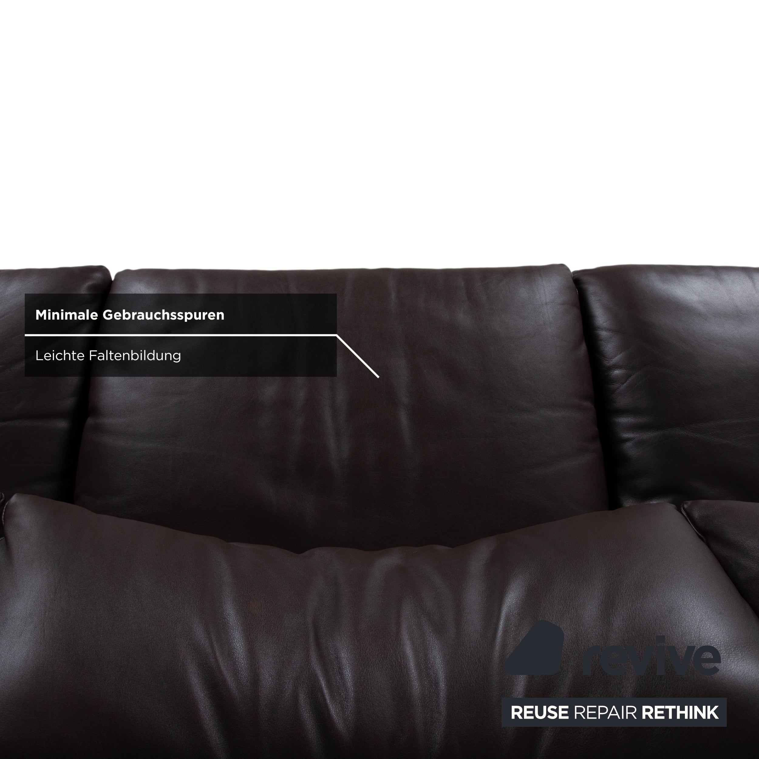 Cassina Maralunga Garnitur Leder 2x Dreisitzer Braun Espresso Sofa Couch manuelle Funktion