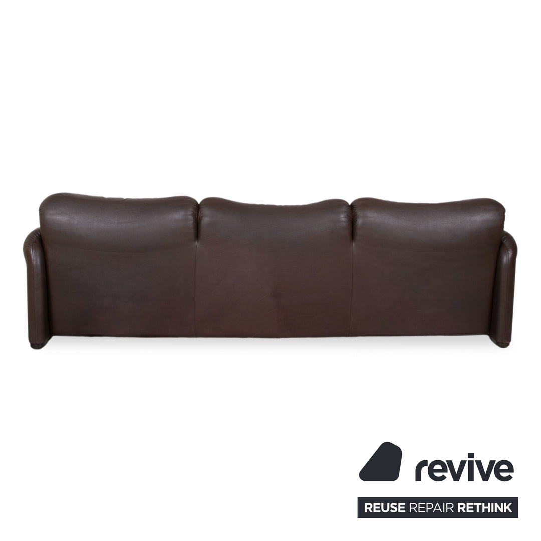 Cassina Maralunga Garnitur Leder 2x Dreisitzer Braun Espresso Sofa Couch manuelle Funktion