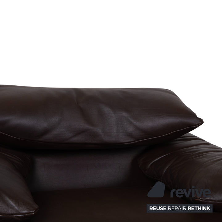 Cassina Maralunga Garnitur Leder 2x Sessel Braun Espresso manuelle Funktion