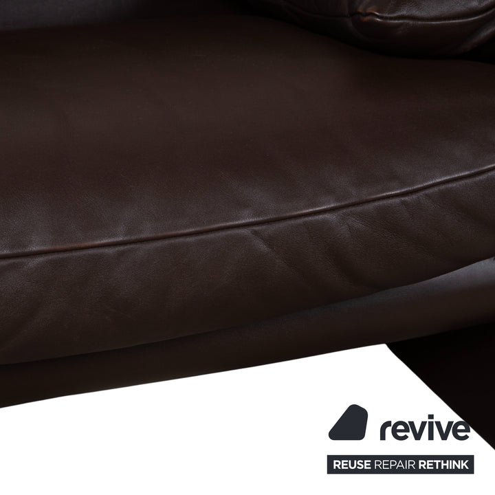 Cassina Maralunga Garnitur Leder 2x Sessel Braun Espresso manuelle Funktion